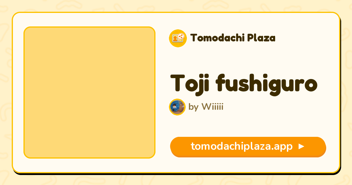 Toji fushiguro Mii Design - Full Guide | Tomodachi Plaza