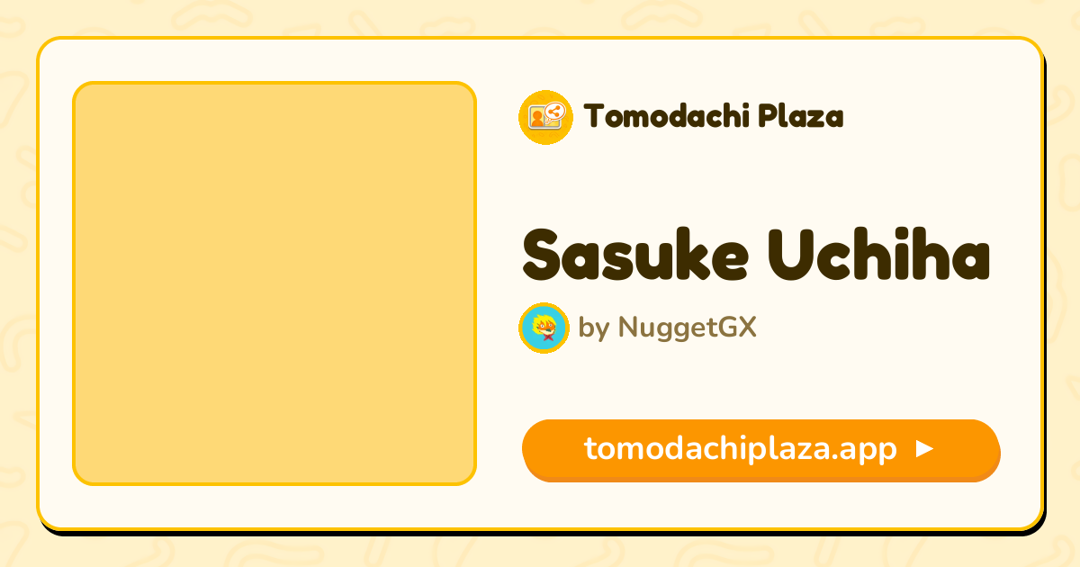 Sasuke Uchiha Mii Design - Full Guide | Tomodachi Plaza