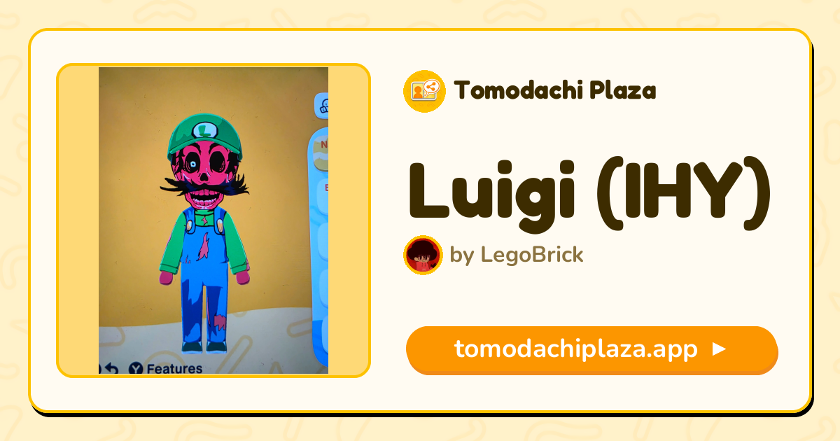 Luigi (IHY) Mii Design - Full Guide | Tomodachi Plaza