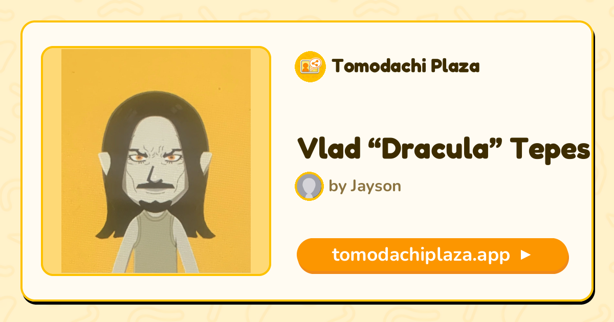 Vlad “Dracula” Tepes Mii Design - Full Guide | Tomodachi Plaza