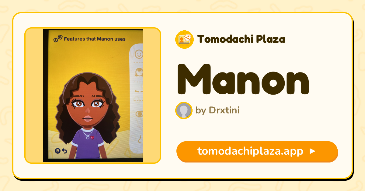 Manon Mii Design - Full Guide | Tomodachi Plaza
