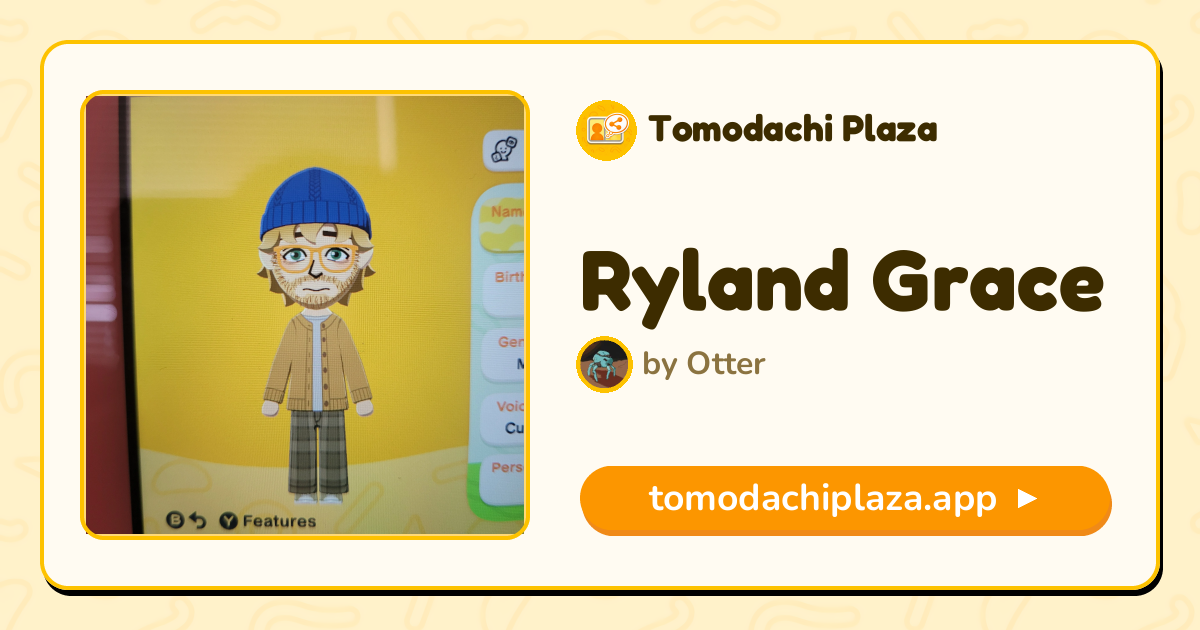 Ryland Grace Mii Design - Full Guide | Tomodachi Plaza