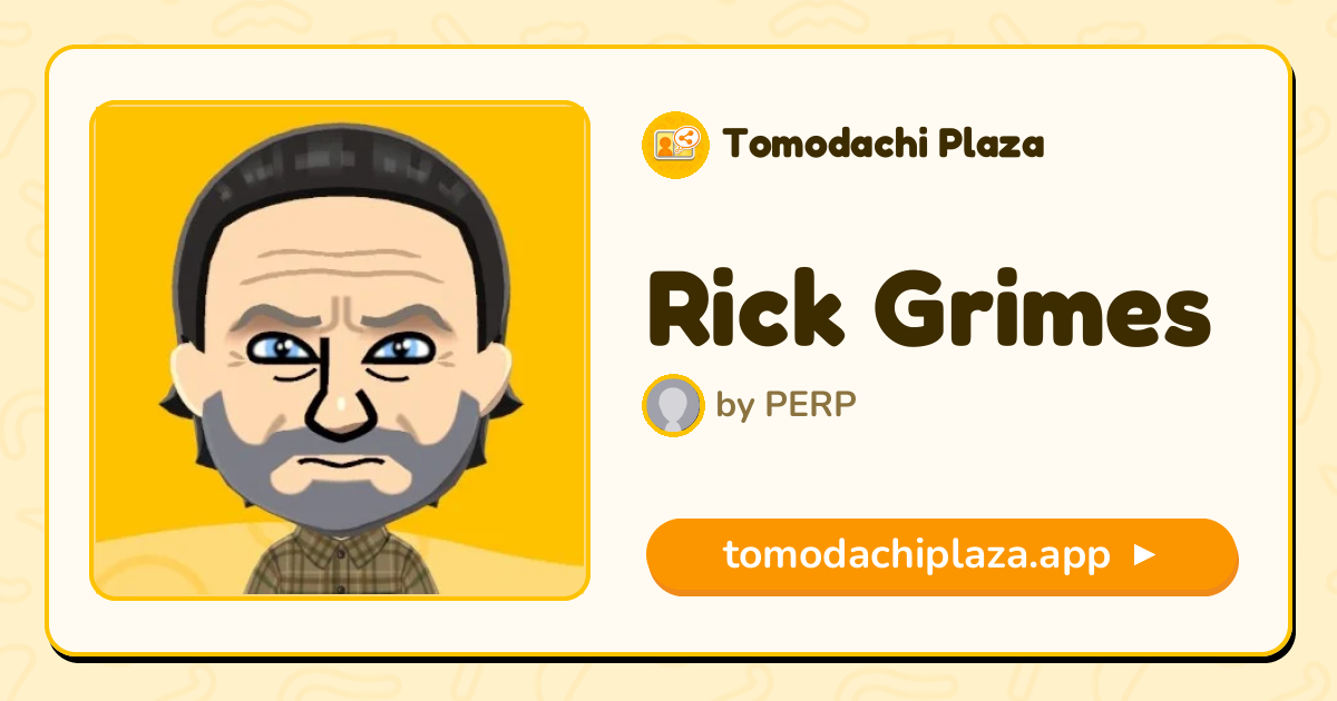 Rick Grimes Mii Design - Full Guide | Tomodachi Plaza