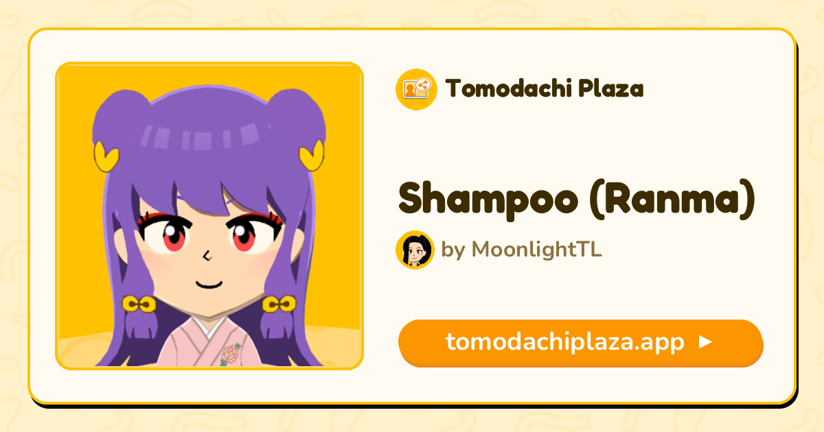 Shampoo (Ranma) Mii Design - Full Guide | Tomodachi Plaza