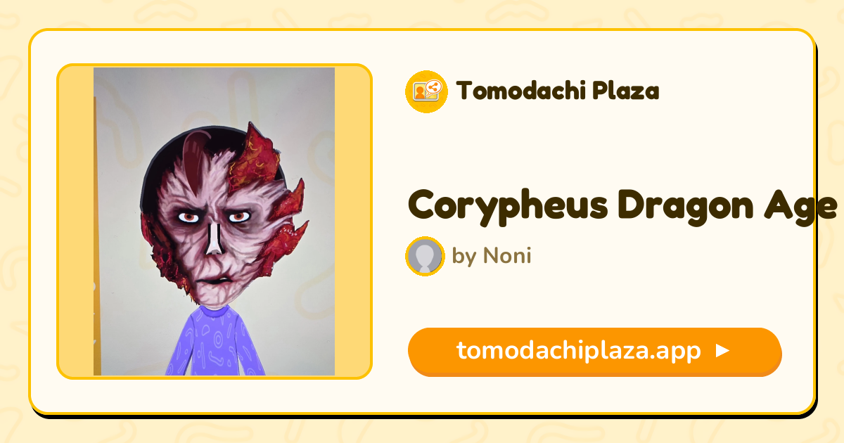 Corypheus Dragon Age Mii Design - Full Guide | Tomodachi Plaza