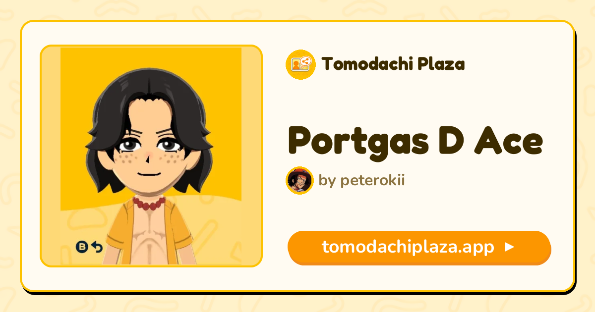 Portgas D Ace Mii Design - Full Guide | Tomodachi Plaza