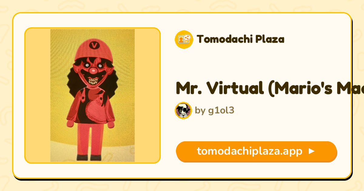 Mr. Virtual (Mario's Madness V2) Mii Design - Full Guide