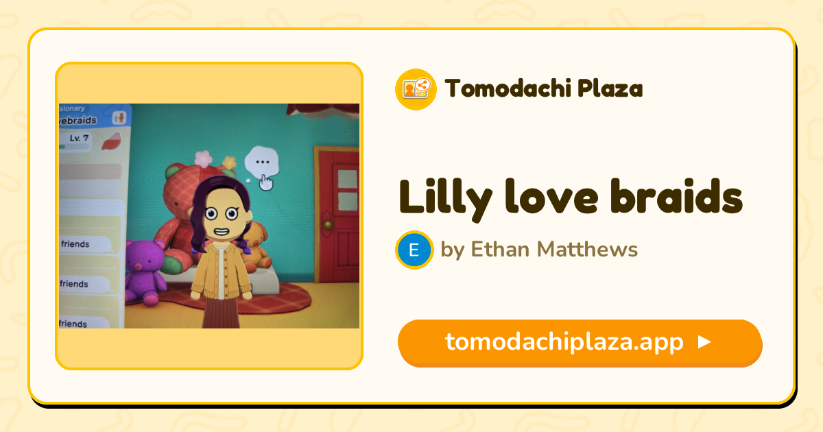 Lilly love braids Mii Design - Full Guide | Tomodachi Plaza