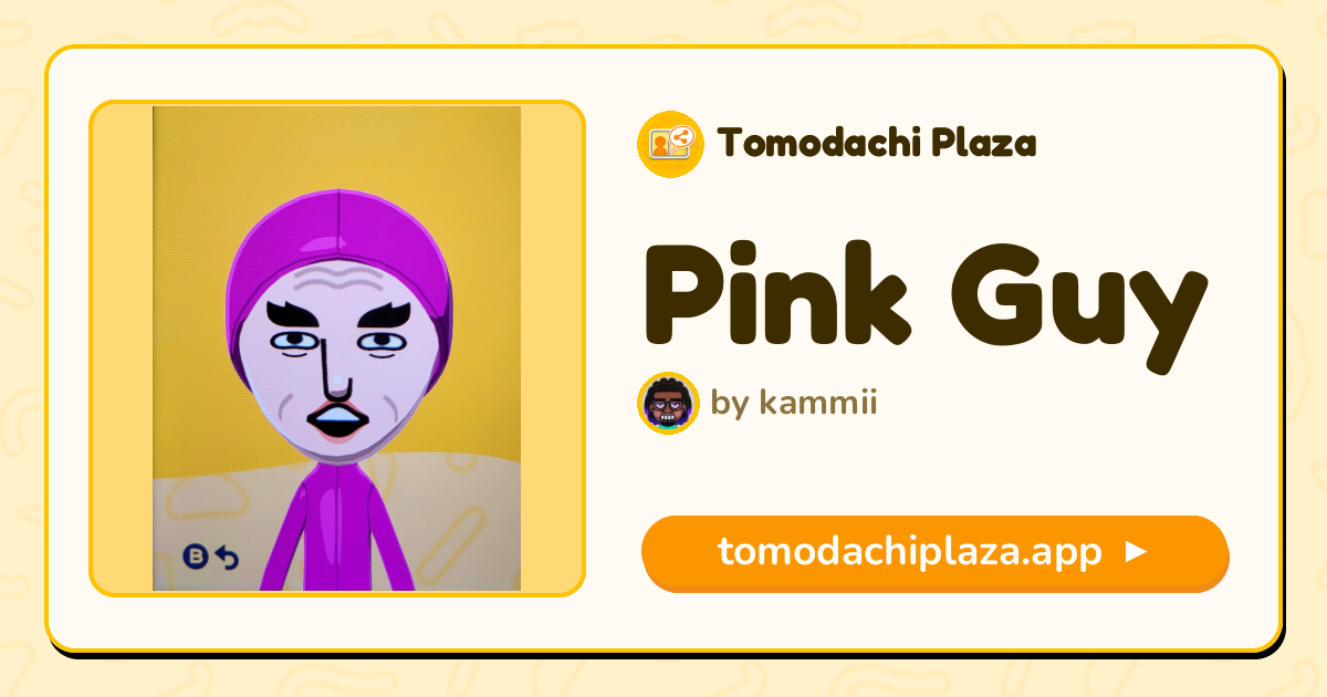 Pink Guy Mii Design - Full Guide | Tomodachi Plaza