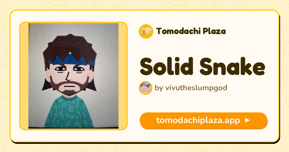 Solid Snake Mii Design - Full Guide | Tomodachi Plaza