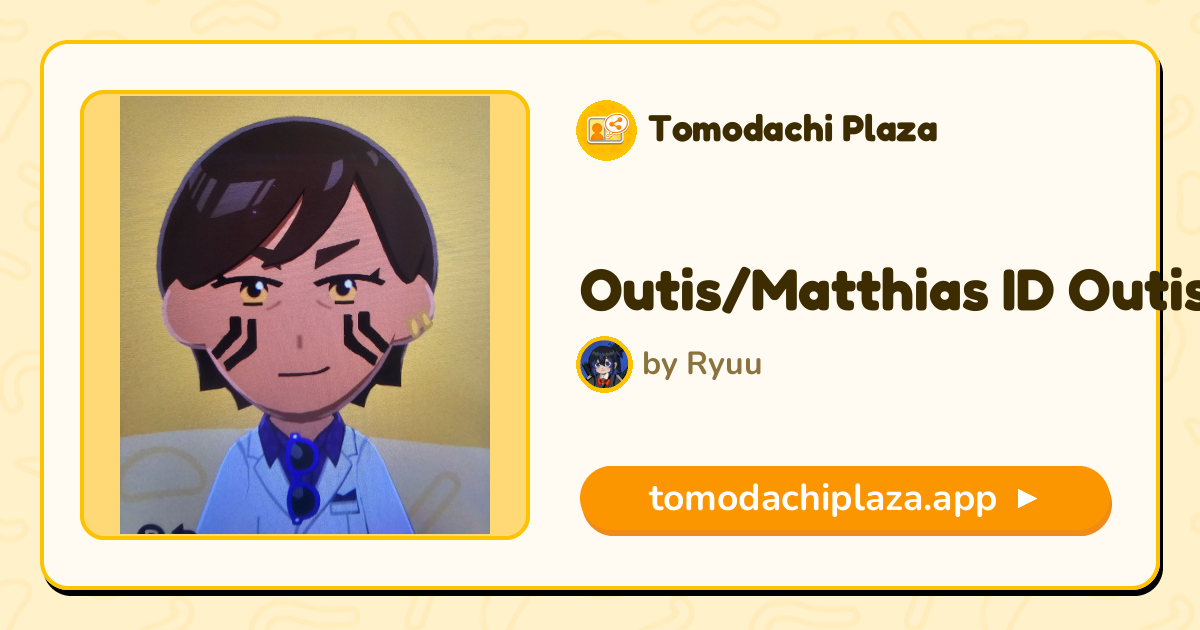Outis/Matthias ID Outis Mii Design - Full Guide | Tomodachi Plaza